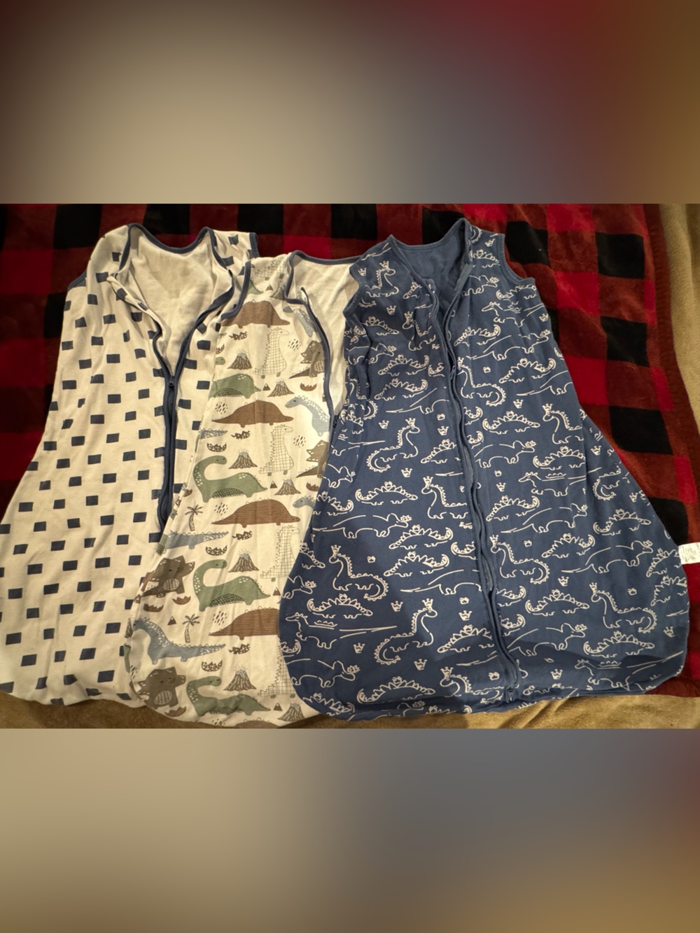 Yoofoss Dinosaur Sleep Sacks 18-24M Cotton Wearable Blankets Set of 3